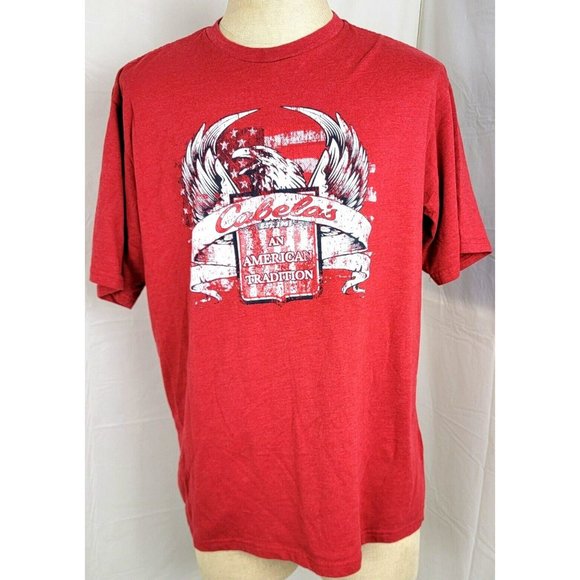 Cabela's | Shirts | Cabelas Red Short Sleeve Tshirt Size Large Bald ...